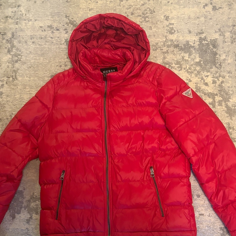 Guess Cherry Red Puffer Coat